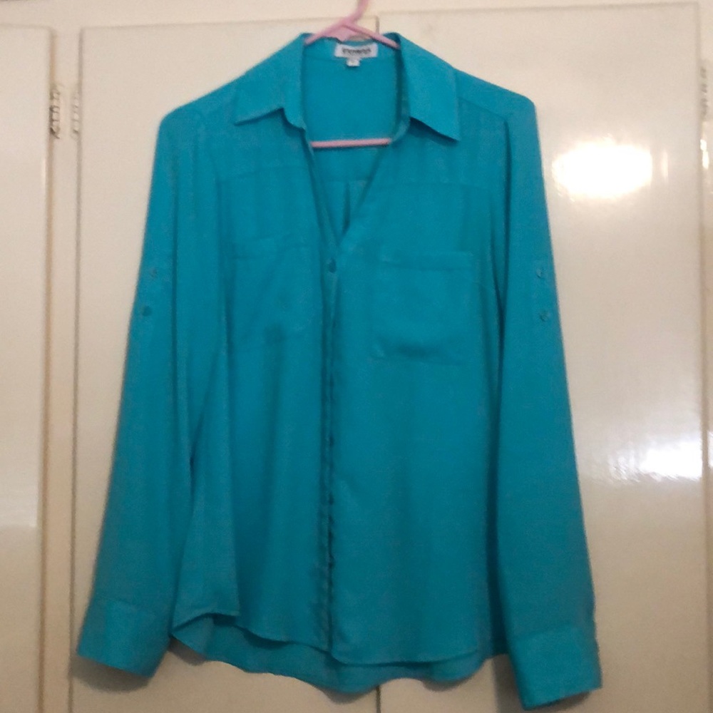 Express aqua blue portofino shirt